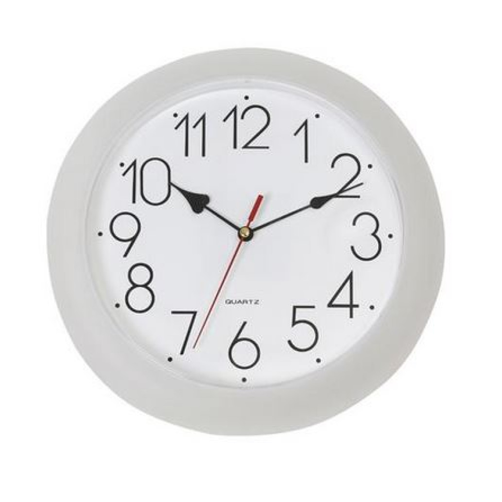 Stenska ura - klasična bela 25,5x25,5 cm