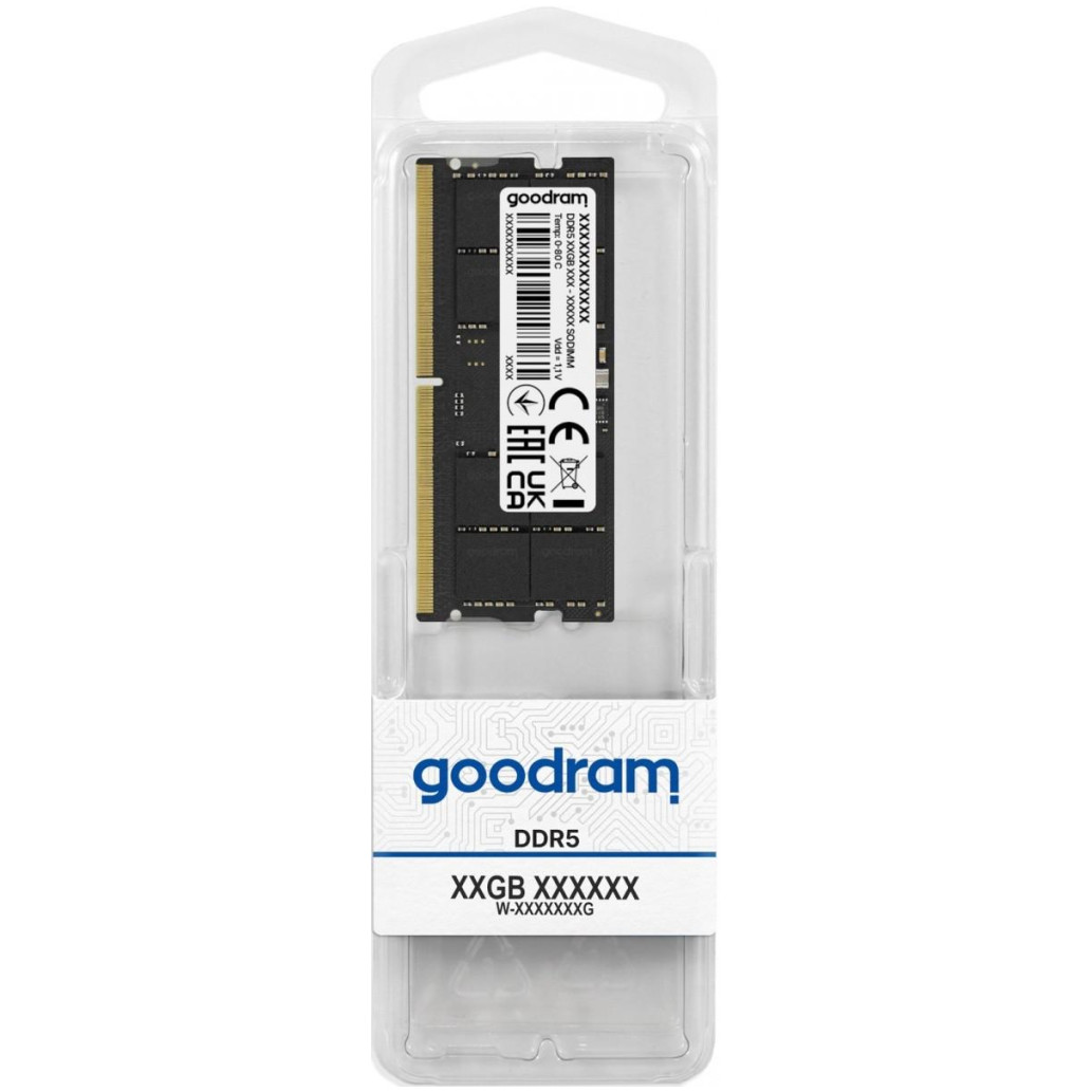 SO-DIMM DDR5 SO-DIMM 16GB 4800MHz CL40 Single (1x16GB) Goodram - 1,1V Notesniki črna (GR4800S564L40S/16G)