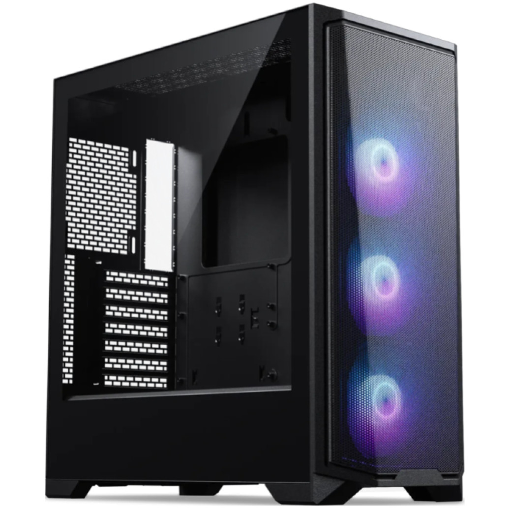 PHANTEKS ECLIPSE G370A TEMPERED GLASS D-RGB LED ATX črno ohišje