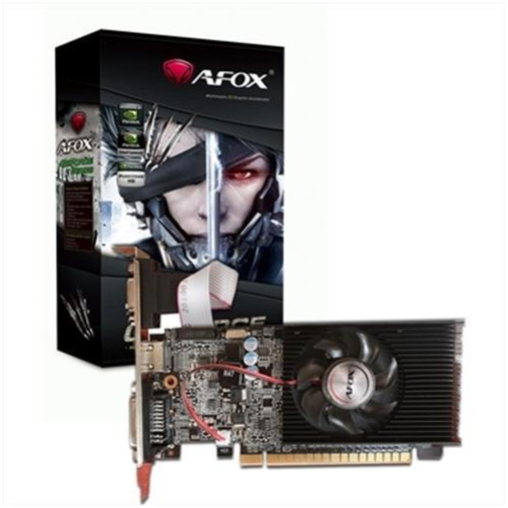 Grafična kartica nVidia GT210 AFOX G 210 - 1GB Pomnilnik - RAM DDR3 - Low profile aktivno hlajenje (AF210-1024D3L5)