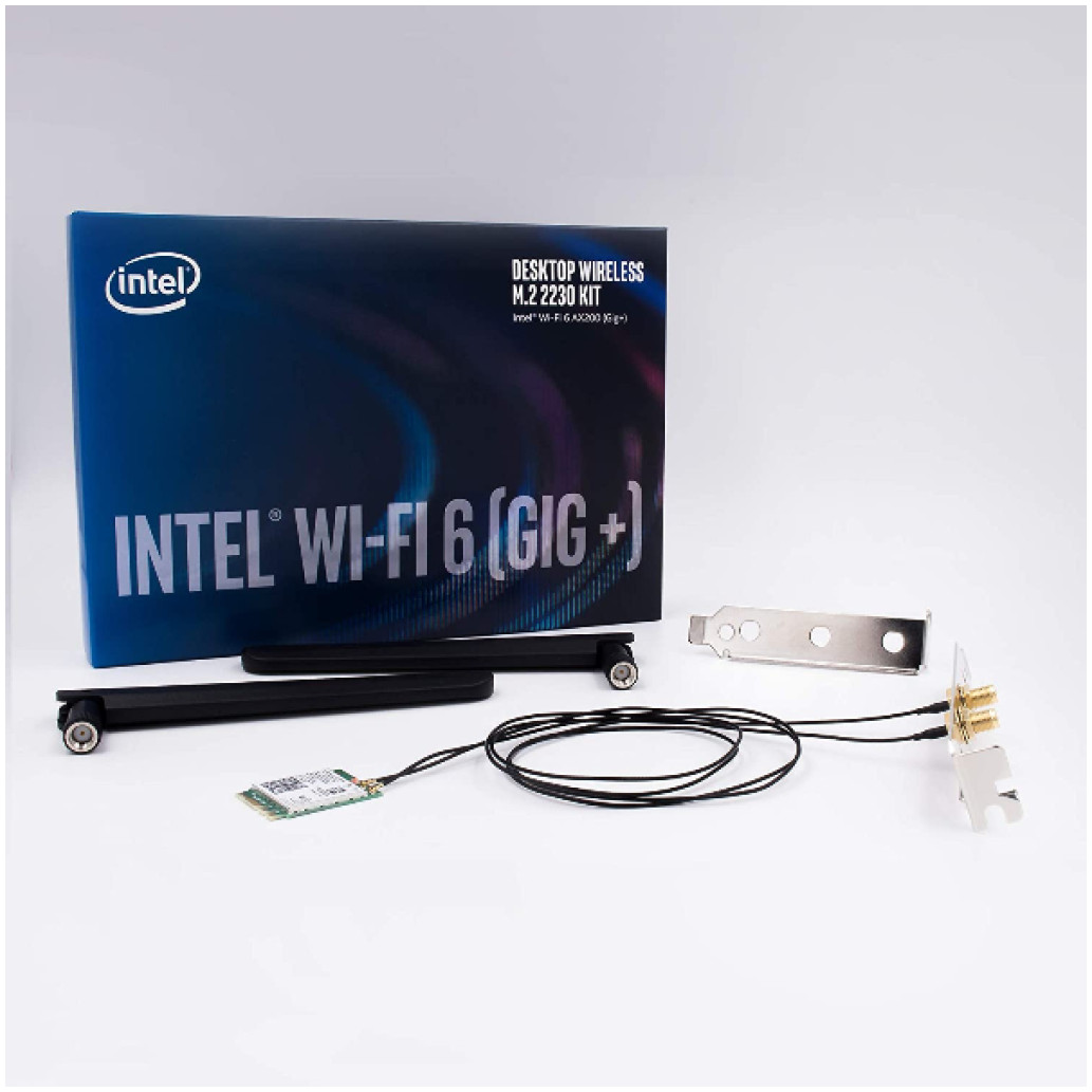 Brezžični mrežni adapter M.2 Intel AX200 WiFi6 802.11ax 2402Mbit/ s MU-MIMO 2x antena BT 5.0 (AX200.NGWG.DTK)