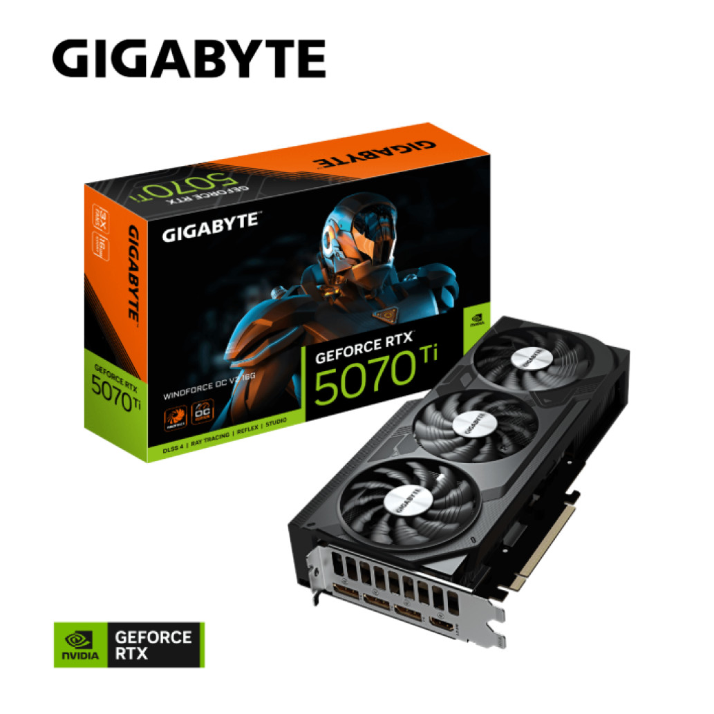 Grafična kartica nVidia RTX5070Ti GigaByte Windforce OC V2 - 16GB GDDR7 (GV-N507TWF3OCV2-16GD)