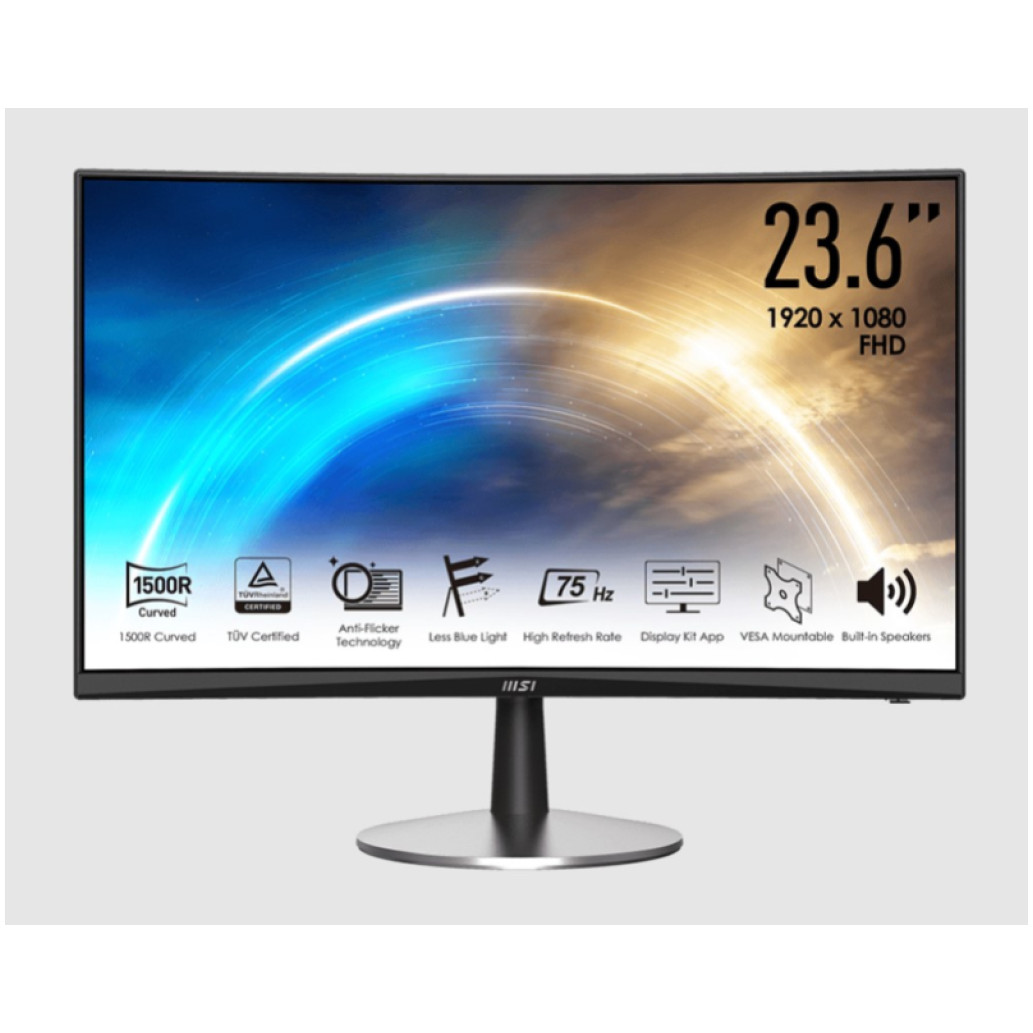 Monitor MSI 60,5 cm (23,8in) PRO MP242C 1920x1080 75Hz VA 5ms VGA HDMI Zvočniki  sRGB98%