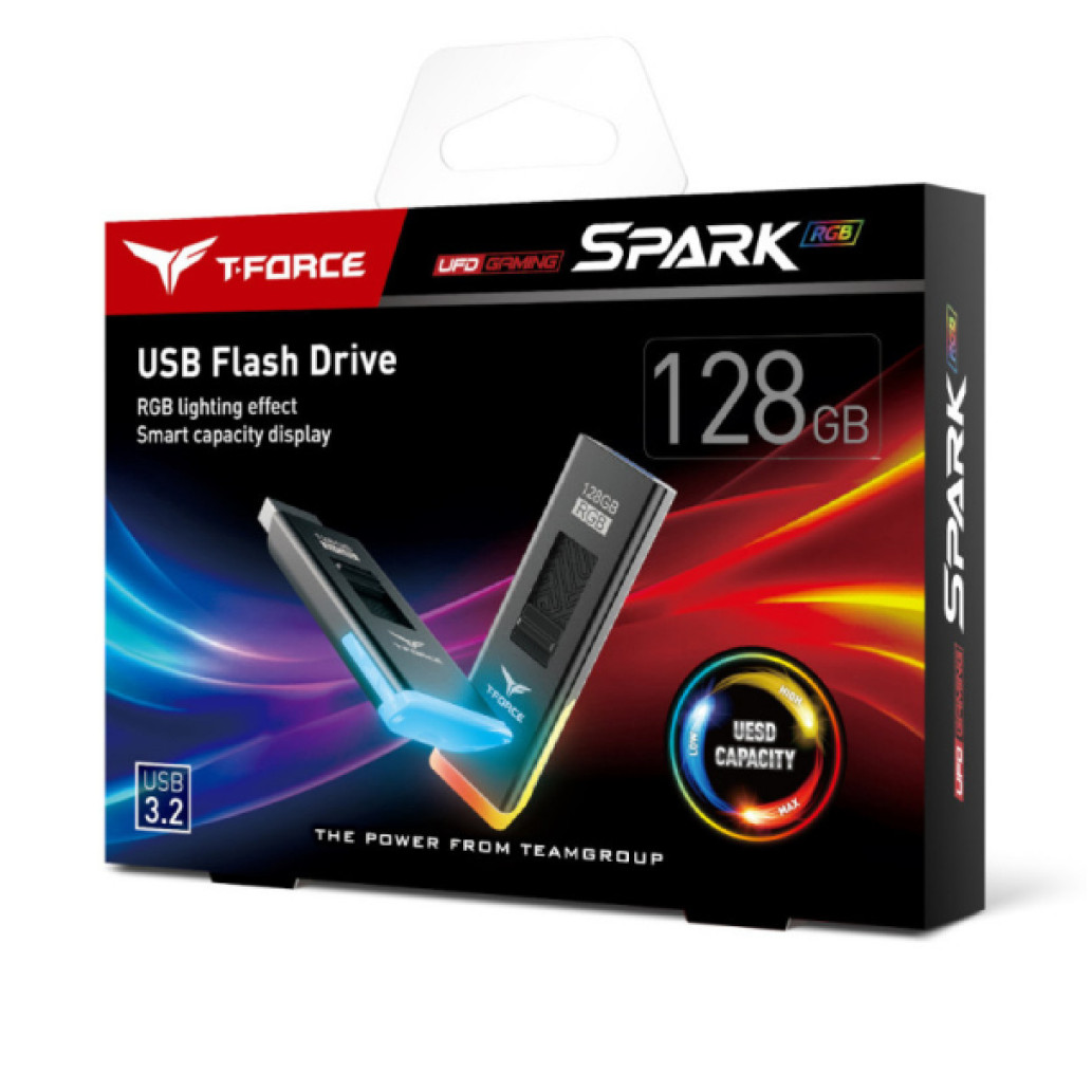 Spominski ključek 128GB USB 3.2 Teamgroup Spark RGB 180/ 90MB/ s (TSPARK3128GB01)