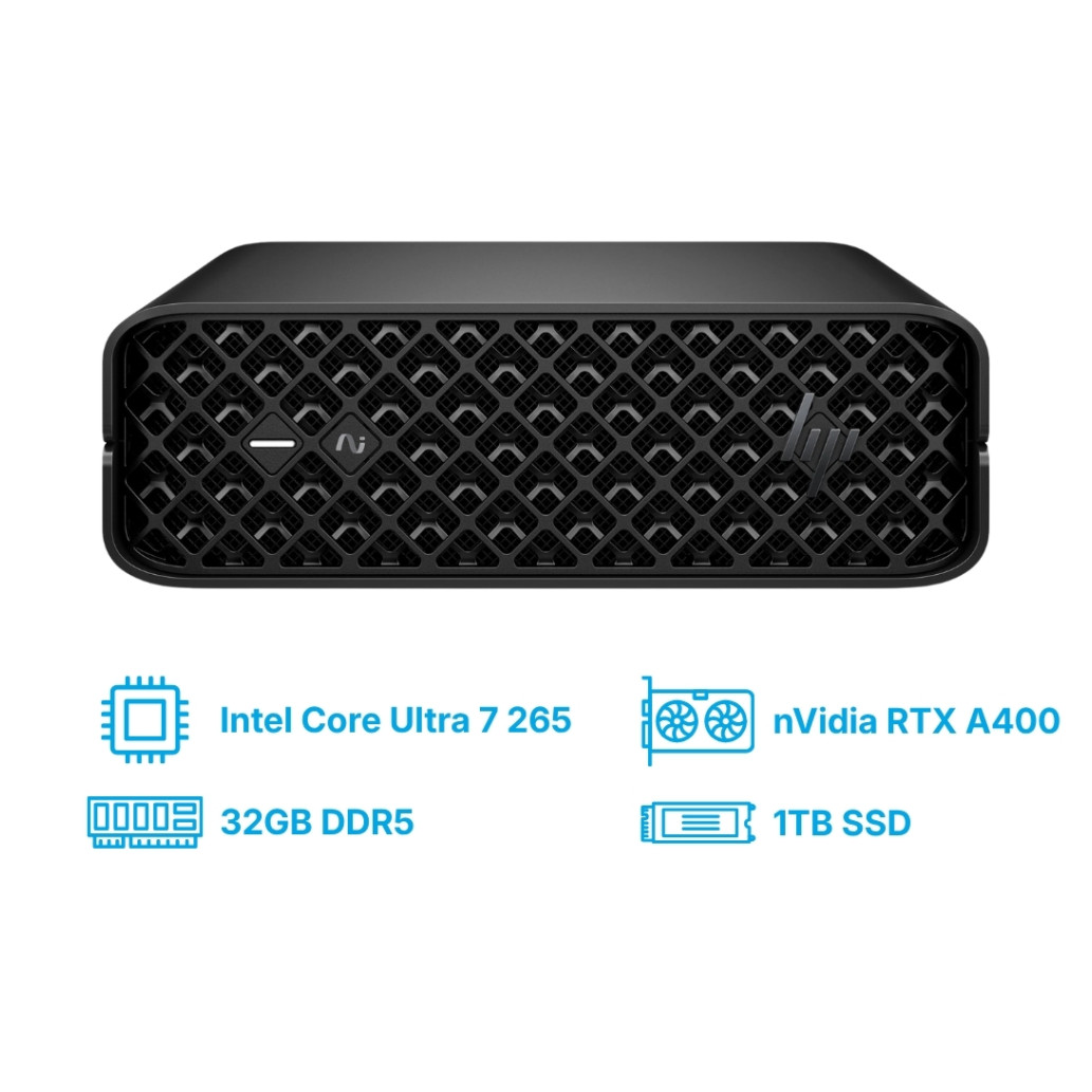 Delovna postaja HP Mini Z2 G1i Ultra 7-265/ W880/ 32GB/ 1TB/ Nvidia RTX A400 4xmDP / 280W-89%/ Win11Pro (A40NCET#ABB)