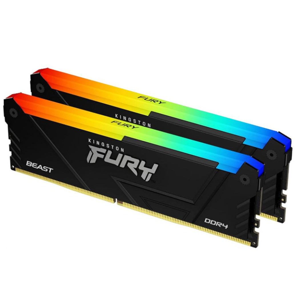 Pomnilnik - RAM DDR4 64GB 3200MHz CL16 KIT (2x32GB) Kingston RGB Fury Beast XMP2.0 1,35V Fury črna (KF432C16BB2AK2/ 64)