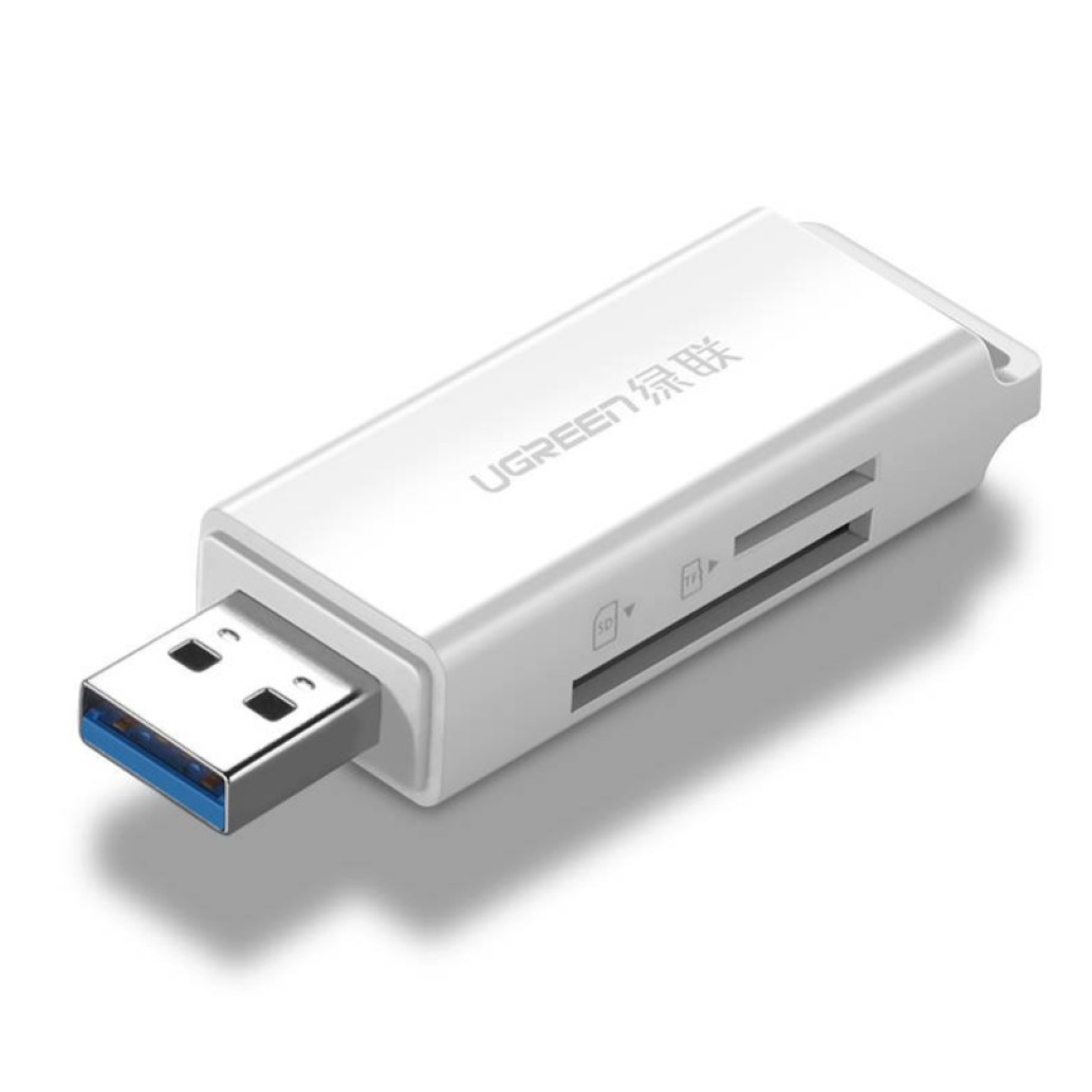 Zunanji čitalec kartic Ugreen USB 3.0 za za SD in microSD bel (40753)