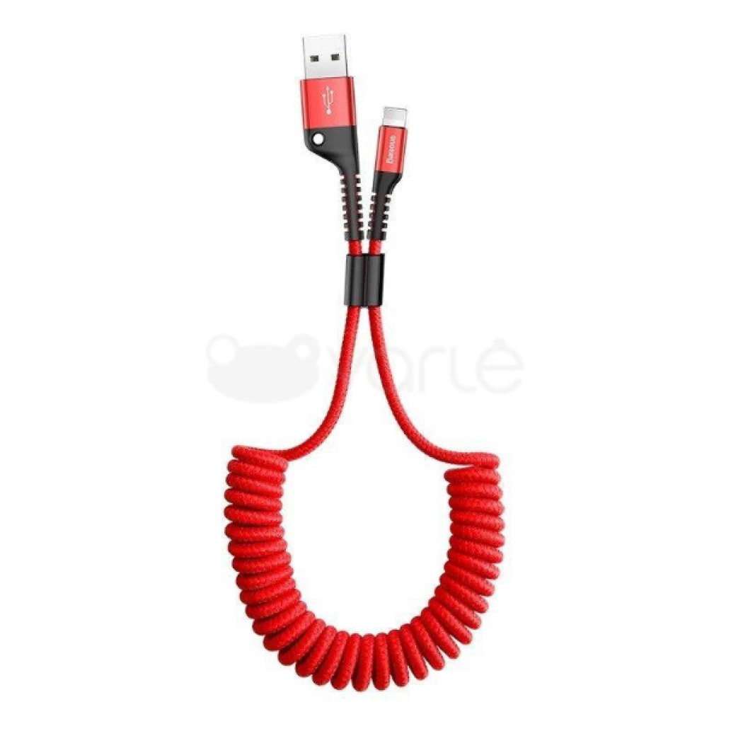 Kabel USB-C => USB-A 2.0 tekstil ovoj 1,00m 5V/ 2A Baseus spiralni rdeč (CATSR-09)