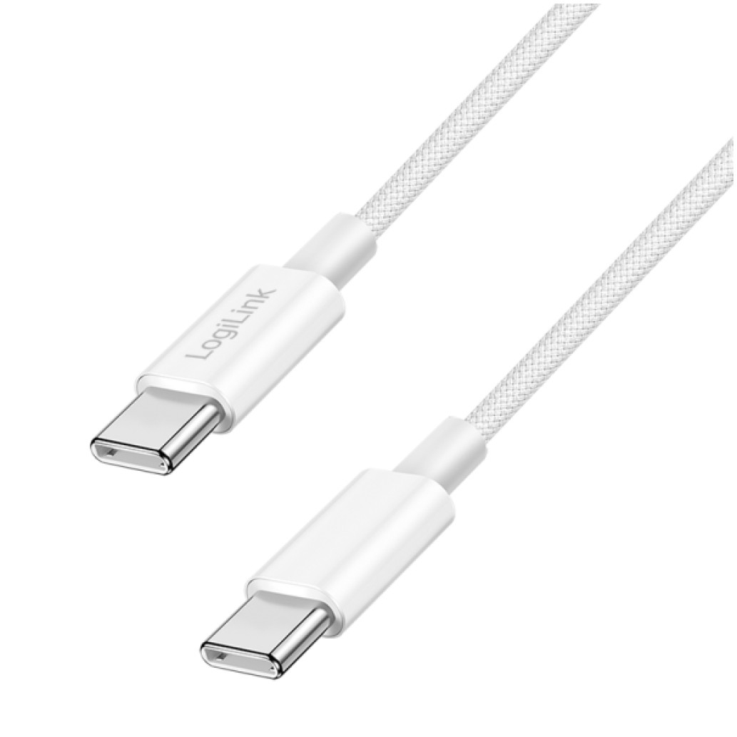 Kabel USB-C (m) => USB-C (m) 2.0 najlon ovoj 0,50m 60W 3A/20V 480Mbps PD3 bel LogiLink (CU0340)