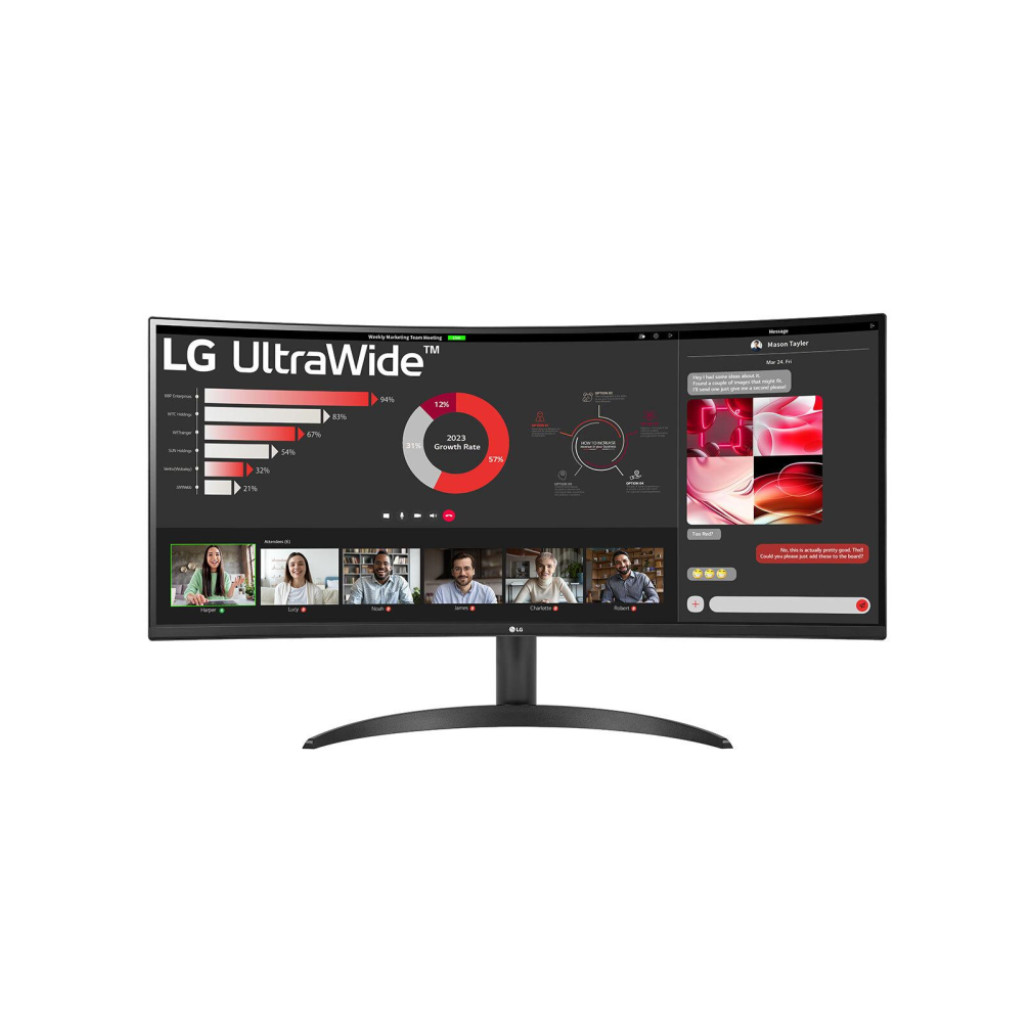 Monitor LG 86,4 cm (34,0in) 34WR50QC-B 3440x1440 Curved 100Hz VA 5ms 2xHDMI DisplayPort  sRGB99%