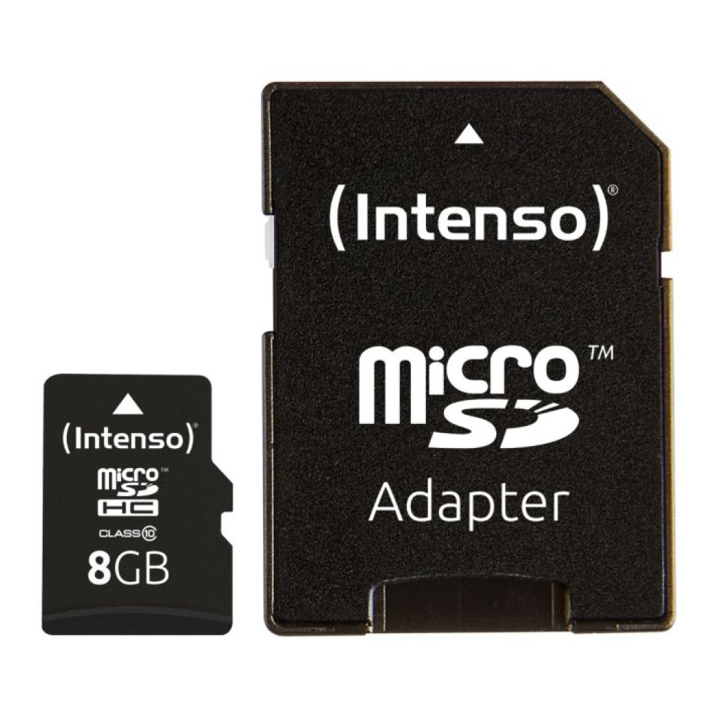 Spominska kartica microSDXC 8GB Intenso Class 10 25MB/s/12MB/s U1 V10 UHS-I +adapter (3413460)