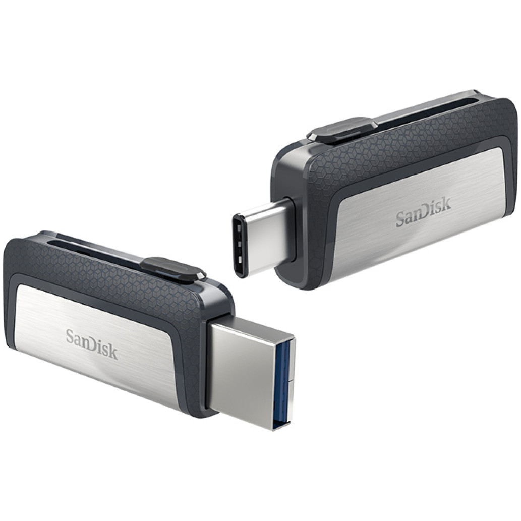 Spominski ključek 32GB USB 3.2/ USB-C Sandisk Ultra Dual 150MB/ s plastičen drsni srebrno-črn (SDDDC2-032G-G46)