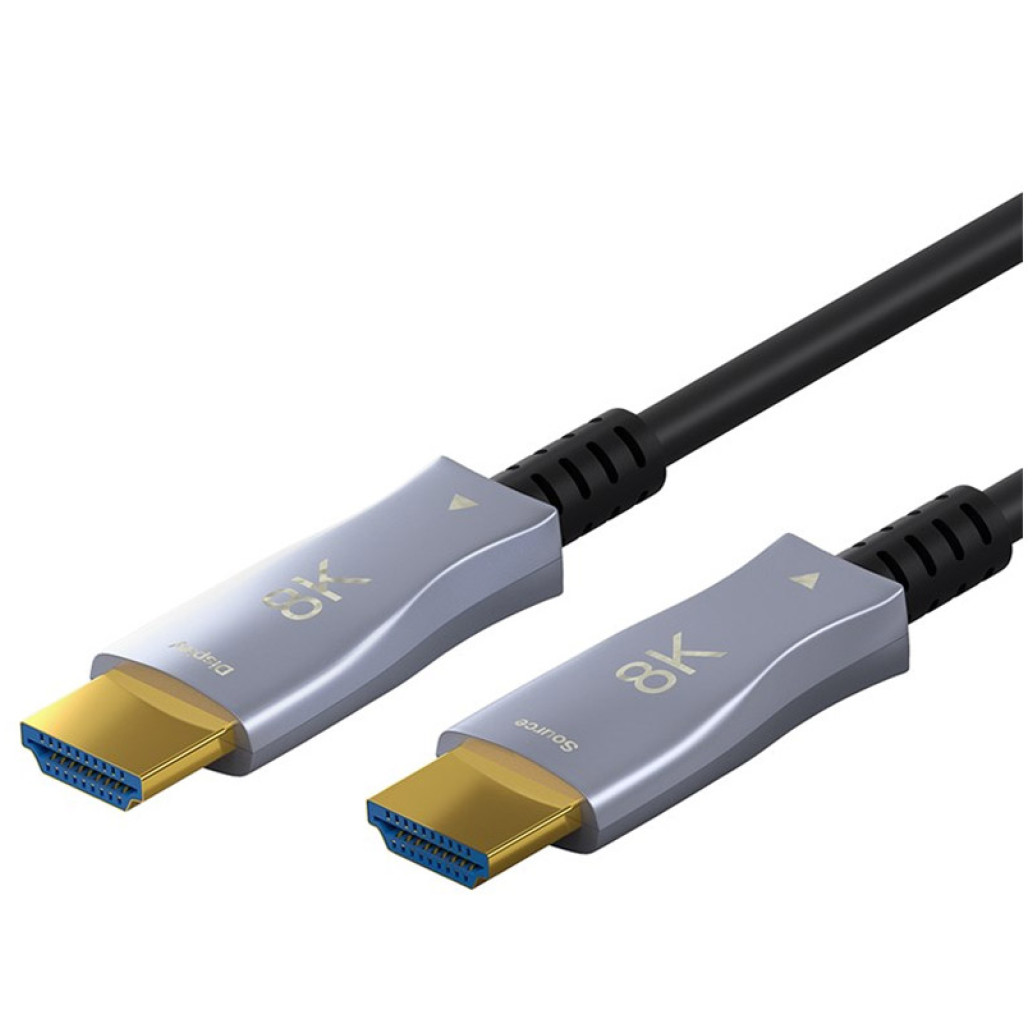 KABEL HDMI/HDMI M/M 10,0m Goobay AOC Optical Hybrid Ultra High Speed 2.1 8K@60Hz z Ethernet pozlačen črn (65558)