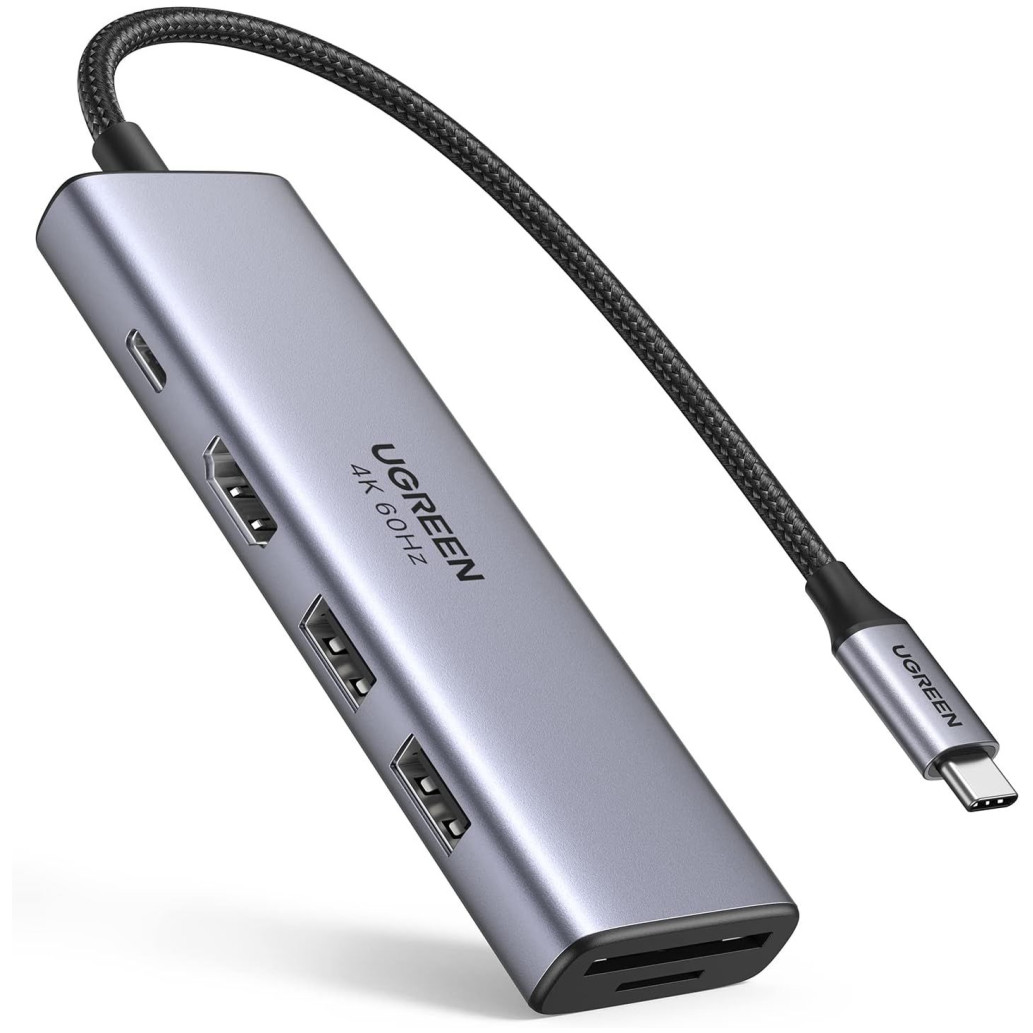 Priklopna postaja USB-C => Ugreen HDMI 2xUSB USB-C 100W Čitalec kartic (60384) - ODPRTA EMBALAŽA