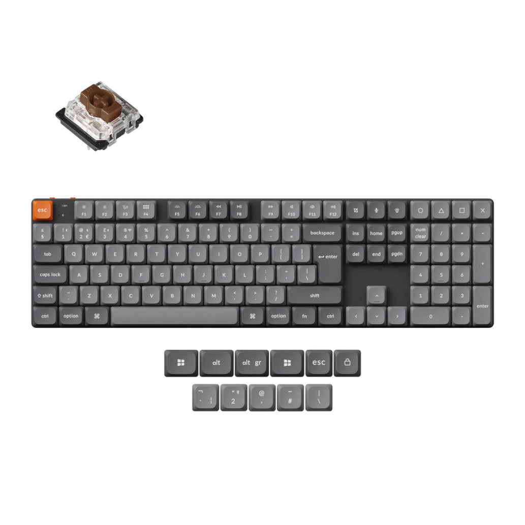 Tipkovnica brezžična, bluetooth, USB Keychron K5 Max rjava stikala UK | siva RGB (K5M-H3-UK)