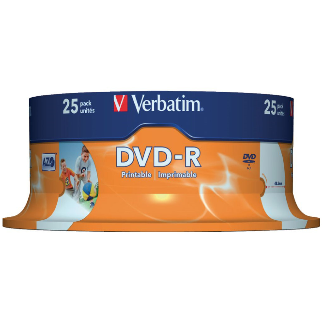 MEDIJ 4,7 DVD-R Print Verbatim 16x 25cak 43538