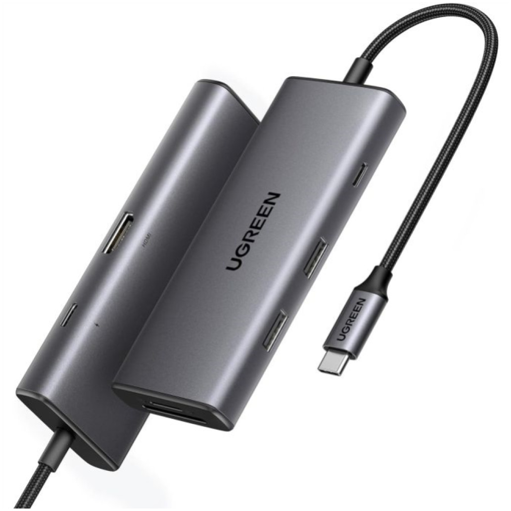 Priklopna postaja USB-C => Ugreen 1xHDMI 2xUSB3.0 USB-C 100W čitalec kartic SD/microSD/TF (15531)